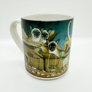 Vintage Braldt Bralds Cat Mug Siamese Twins Ceramic Workshop Rare